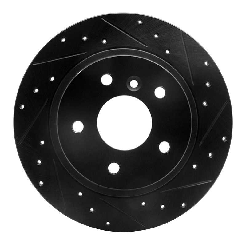 Land Rover Discovery Brake Rotor (1) - Rear Right - R1 Concepts - Drilled & Slotted - Black - `94-`04
